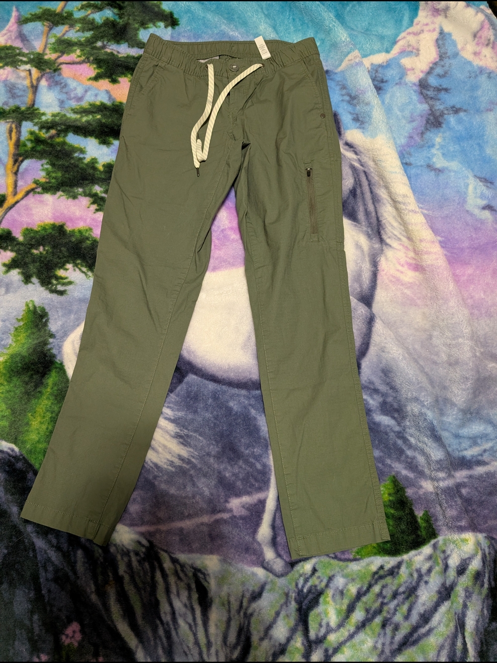 Womens Olive Drawstring Casual Pants